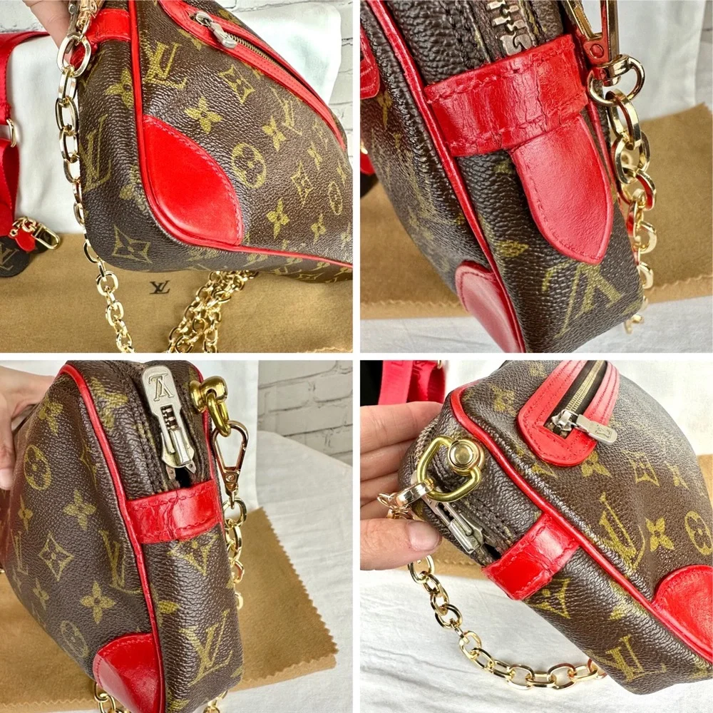 Louis Vuitton crossbody *Custom* with chain, bag charm and dust bag - Picture 15 of 16